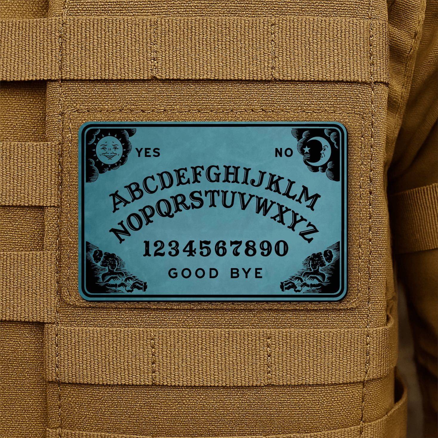 Spirit Talking Board, Ouija Inspired Funny Morale Patch 2"x3" Hook & Loop | Made in USA - LoneStar Adhesive