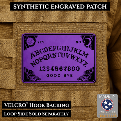 Spirit Talking Board, Ouija Inspired Funny Morale Patch 2"x3" Hook & Loop | Made in USA - LoneStar Adhesive