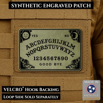 Spirit Talking Board, Ouija Inspired Funny Morale Patch 2"x3" Hook & Loop | Made in USA - LoneStar Adhesive
