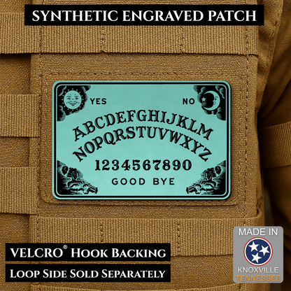 Spirit Talking Board, Ouija Inspired Funny Morale Patch 2"x3" Hook & Loop | Made in USA - LoneStar Adhesive