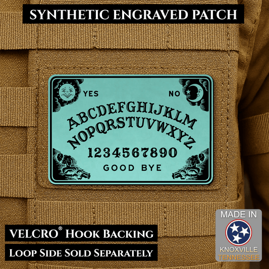 Spirit Talking Board, Ouija Inspired Funny Morale Patch 2"x3" Hook & Loop | Made in USA - LoneStar Adhesive
