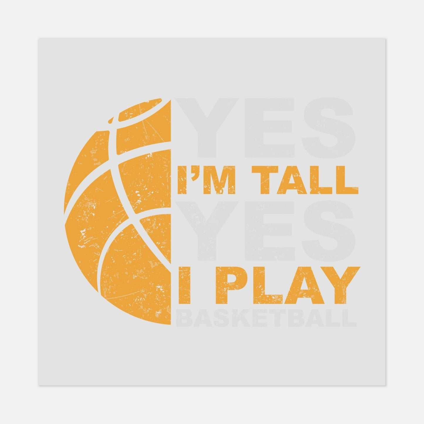 Sports - YES IM TALL - YELLOW - #LoneStar Adhesive#