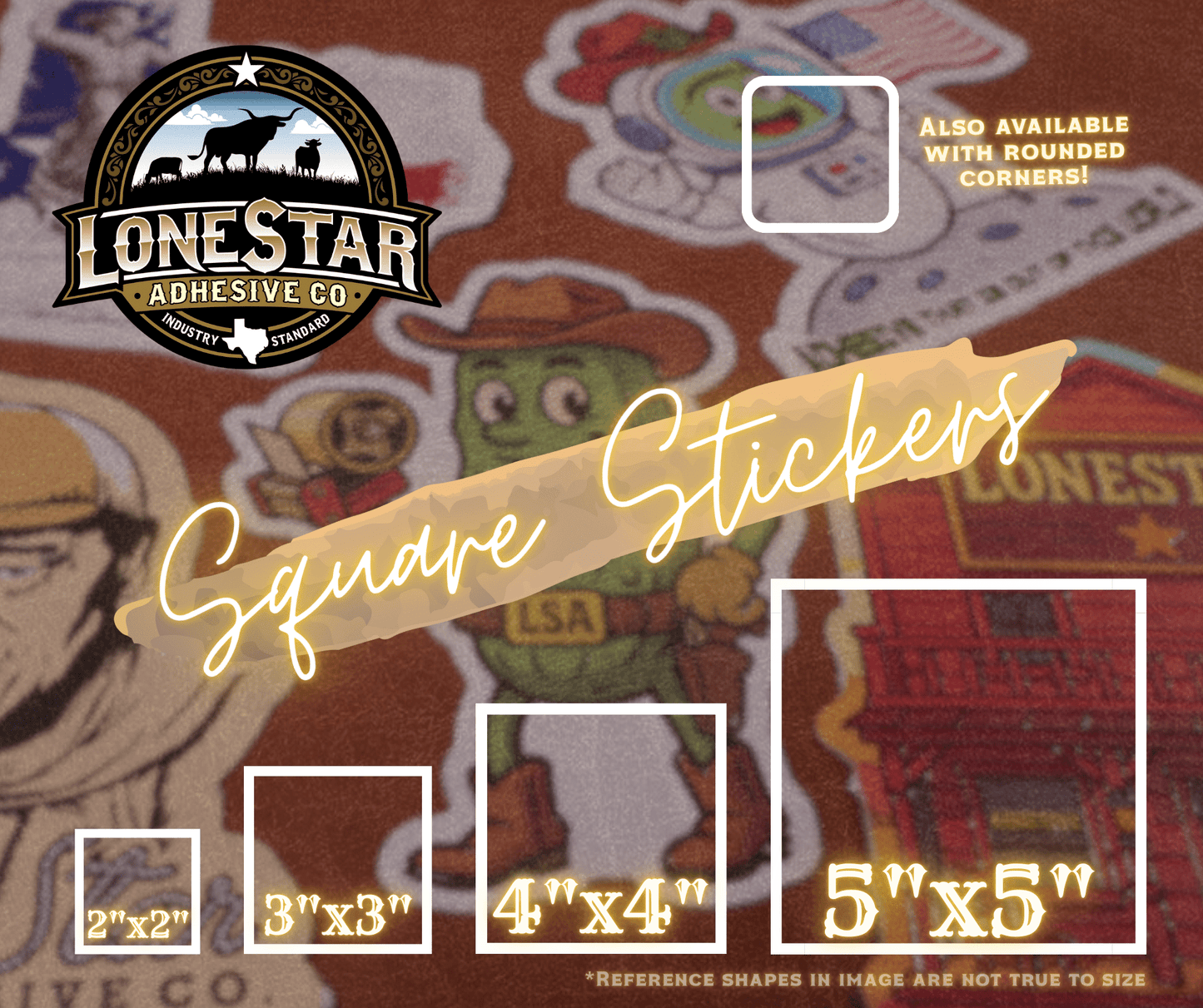 Square UV Printed Vinyl Stickers - LoneStar Adhesive