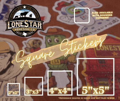 Square UV Printed Vinyl Stickers - LoneStar Adhesive