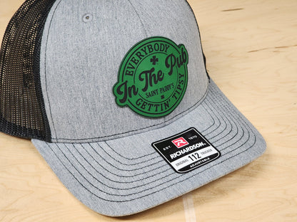 St Paddys Tipsy Engraved Leatherette Hat Patch - MR01 - LoneStar Adhesive