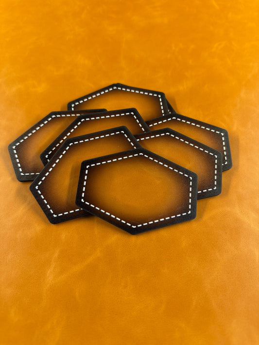 Stained and Stiched Patch - Hexagon - LoneStar Adhesive