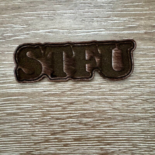 STFU Genuine Cowhide Iron-On Patch - #LoneStar Adhesive#