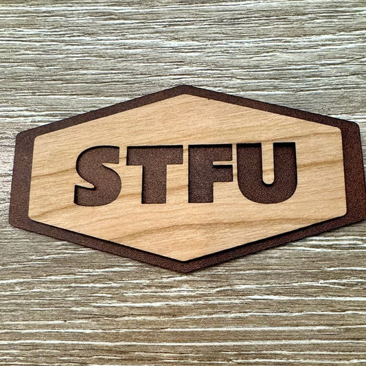 STFU Iron-On Wood and Leatherette Patch - #LoneStar Adhesive#