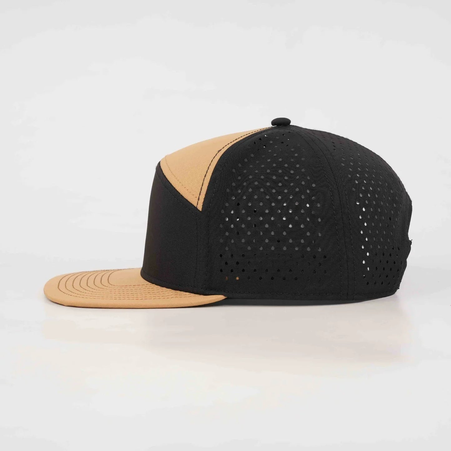 Brown Solid Flat Bill Snapback – Black Back