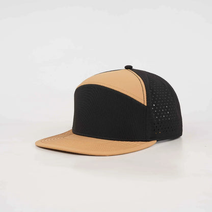 Brown Solid Flat Bill Snapback – Black Back