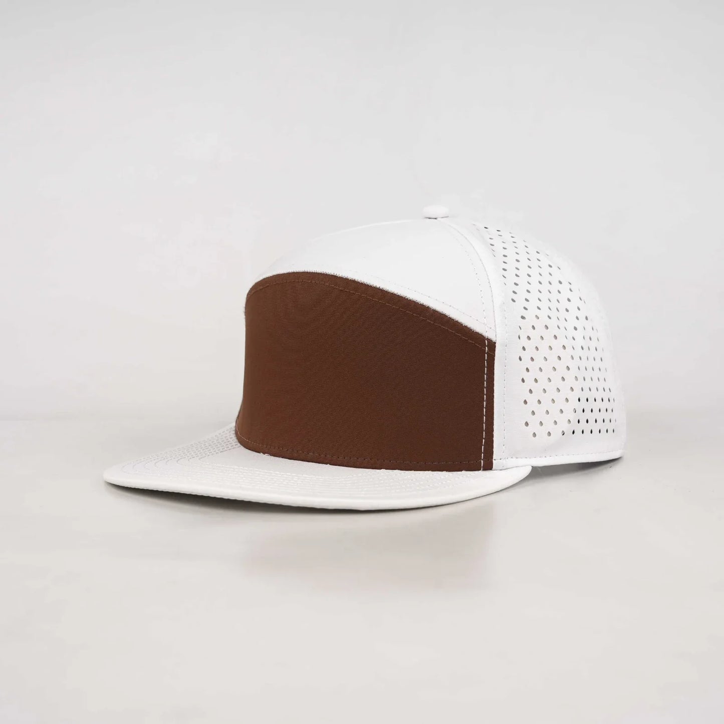 Dark Brown Solid Flat Bill Snapback – Off-White Back