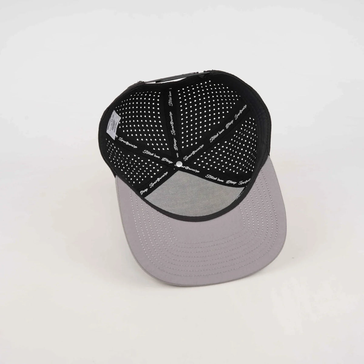 Gray Solid Flat Bill Snapback – Black Back