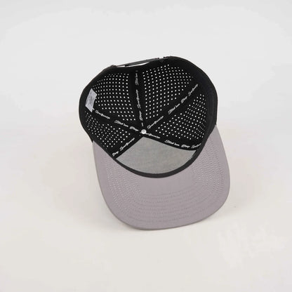 Gray Solid Flat Bill Snapback – Black Back