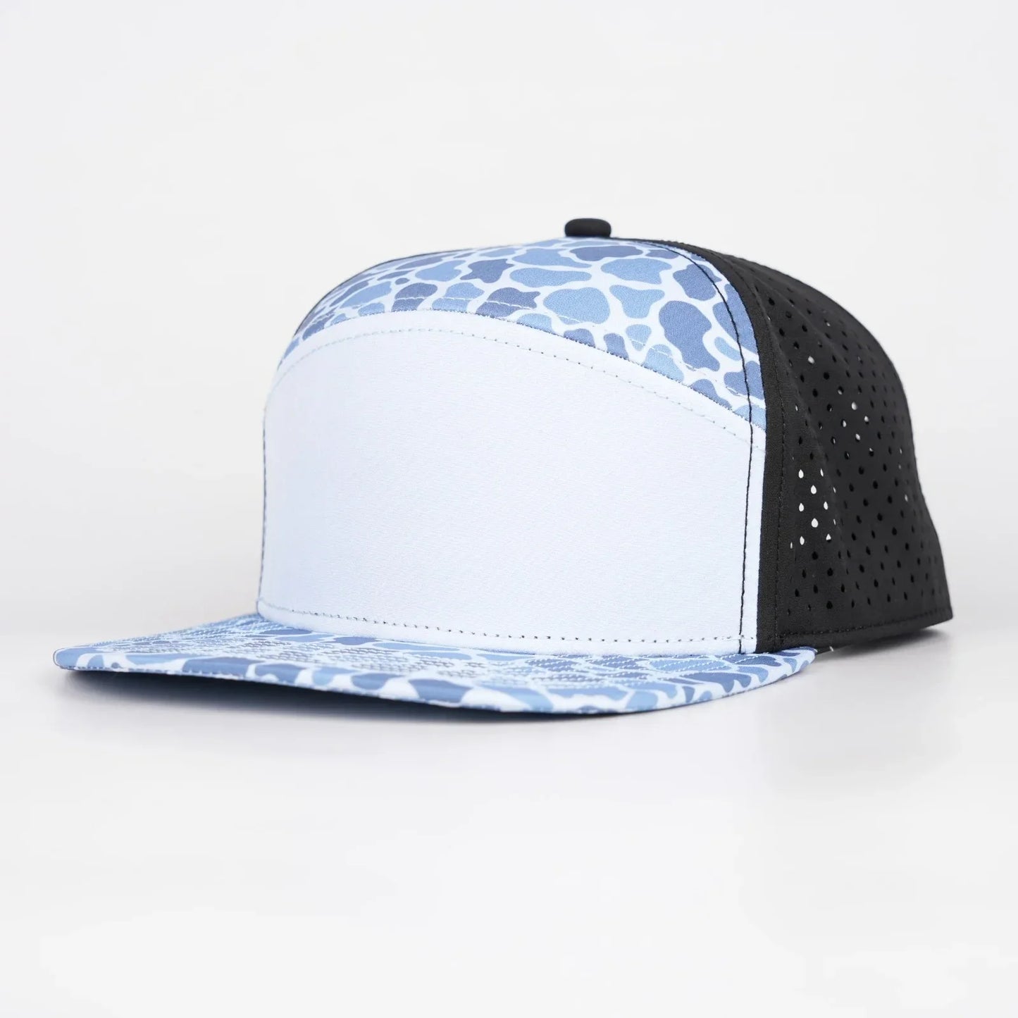 light blue front with blue camo and black back