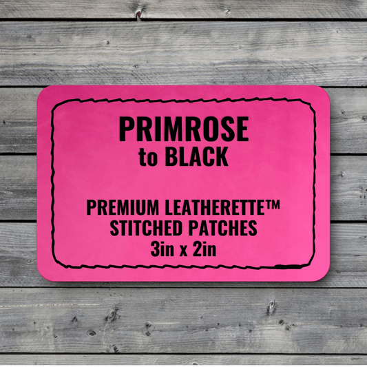 Stitched Patches: Heritage Primrose / Black Premium Leatherette™ - #LoneStar Adhesive#