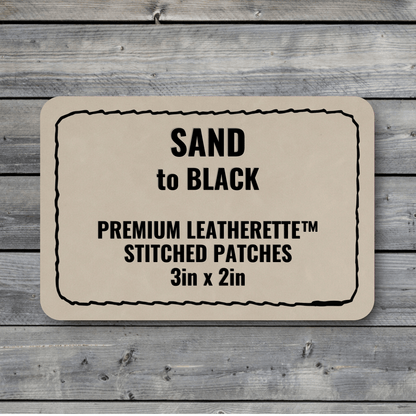 Stitched Patches: Heritage Sand / Black Premium Leatherette™ - #LoneStar Adhesive#