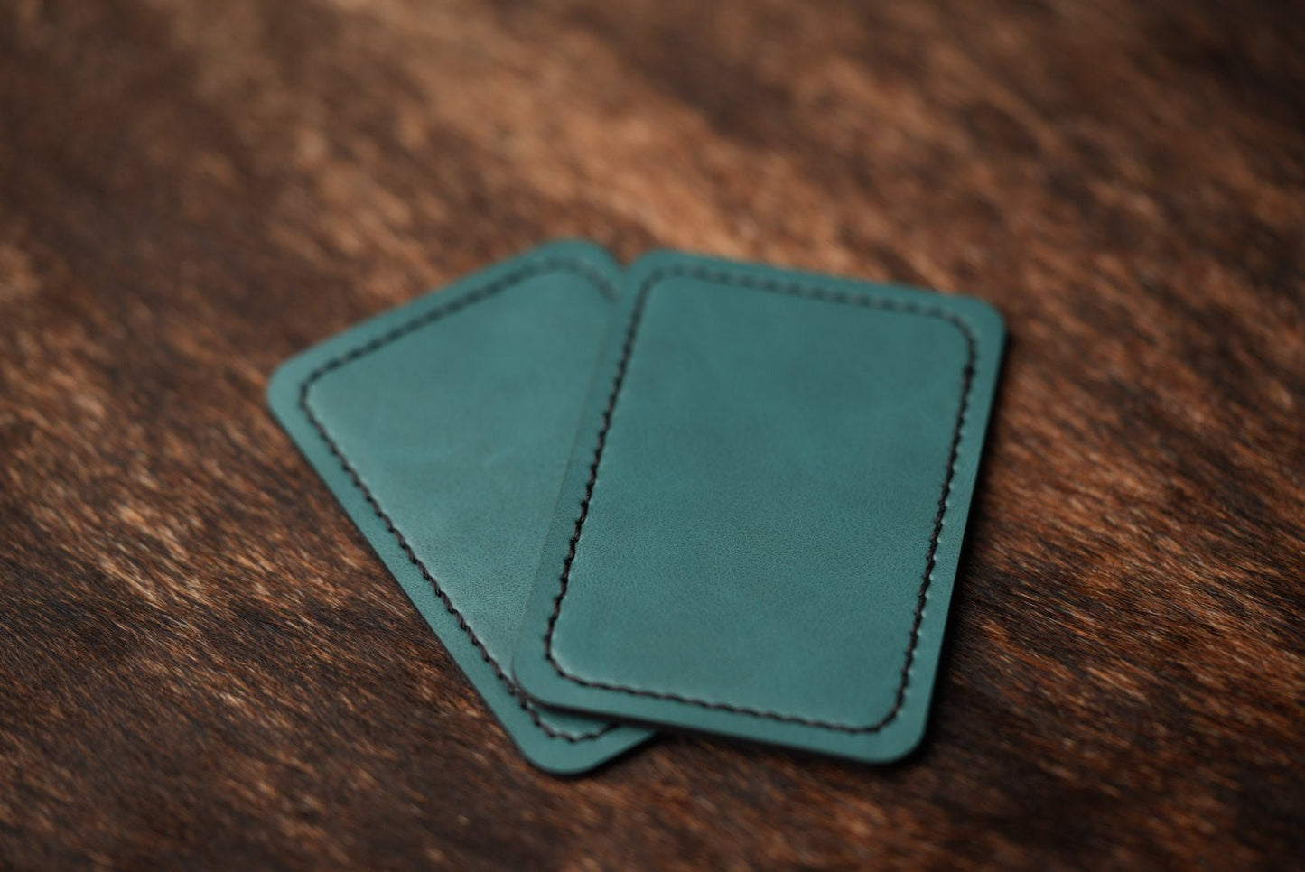 Stitched Patches: Heritage Topaz / Black Premium Leatherette™ - #LoneStar Adhesive#