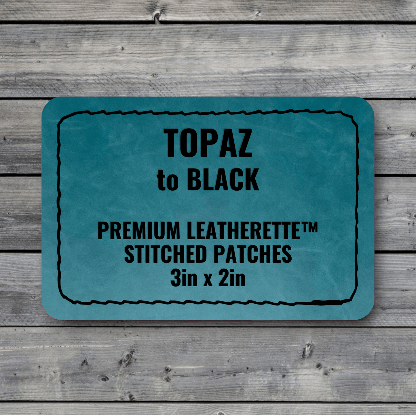 Stitched Patches: Heritage Topaz / Black Premium Leatherette™ - #LoneStar Adhesive#