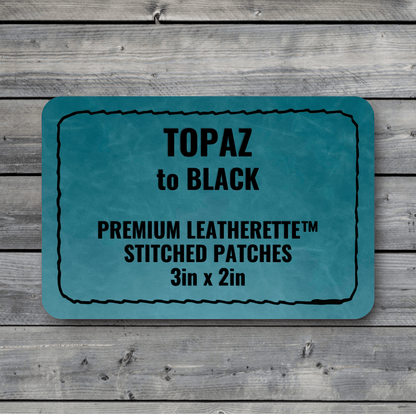 Stitched Patches: Heritage Topaz / Black Premium Leatherette™ - #LoneStar Adhesive#