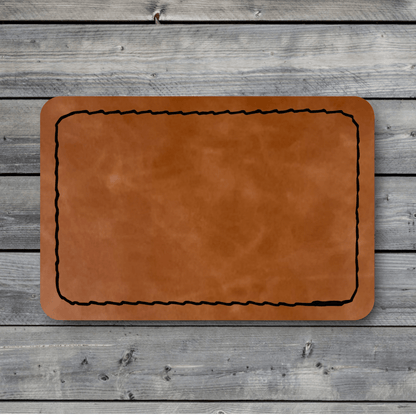 Stitched Patches: Heritage Walnut / Black Premium Leatherette™ - #LoneStar Adhesive#