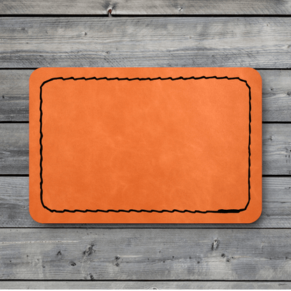 Stitched Patches: Orange / Black Premium Leatherette™ - #LoneStar Adhesive#