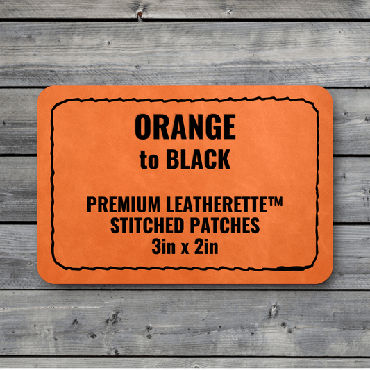 Stitched Patches: Orange / Black Premium Leatherette™ - #LoneStar Adhesive#