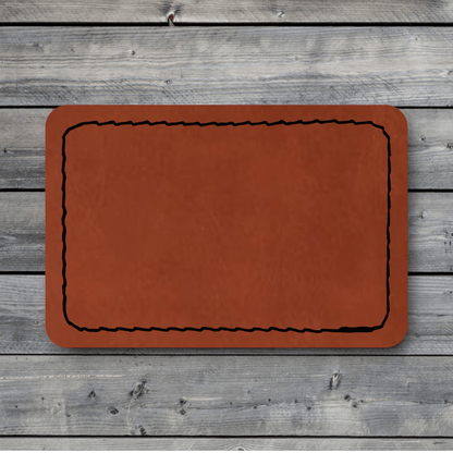 Stitched Patches: Saddle Brown / Black Premium Leatherette™ - #LoneStar Adhesive#