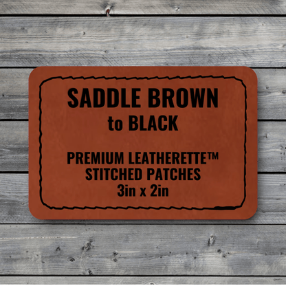 Stitched Patches: Saddle Brown / Black Premium Leatherette™ - #LoneStar Adhesive#