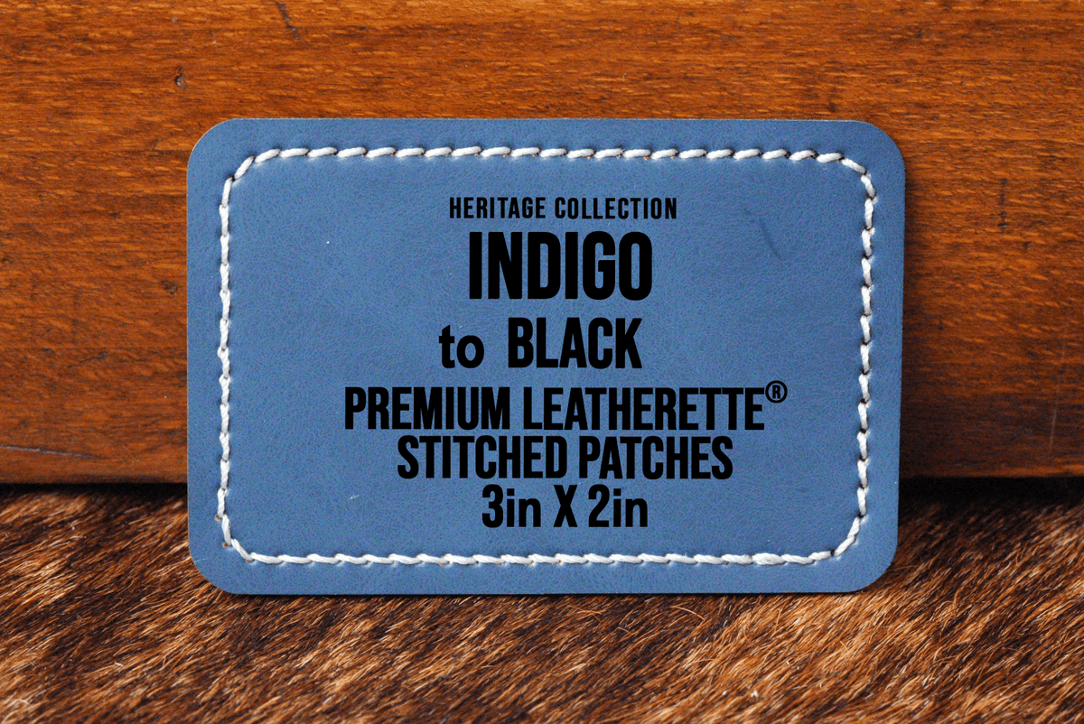 Stitched Premium Leatherette® Patches - 2"x3" Rectangle - #LoneStar Adhesive#
