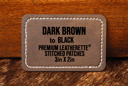Stitched Premium Leatherette® Patches - 2"x3" Rectangle - #LoneStar Adhesive#