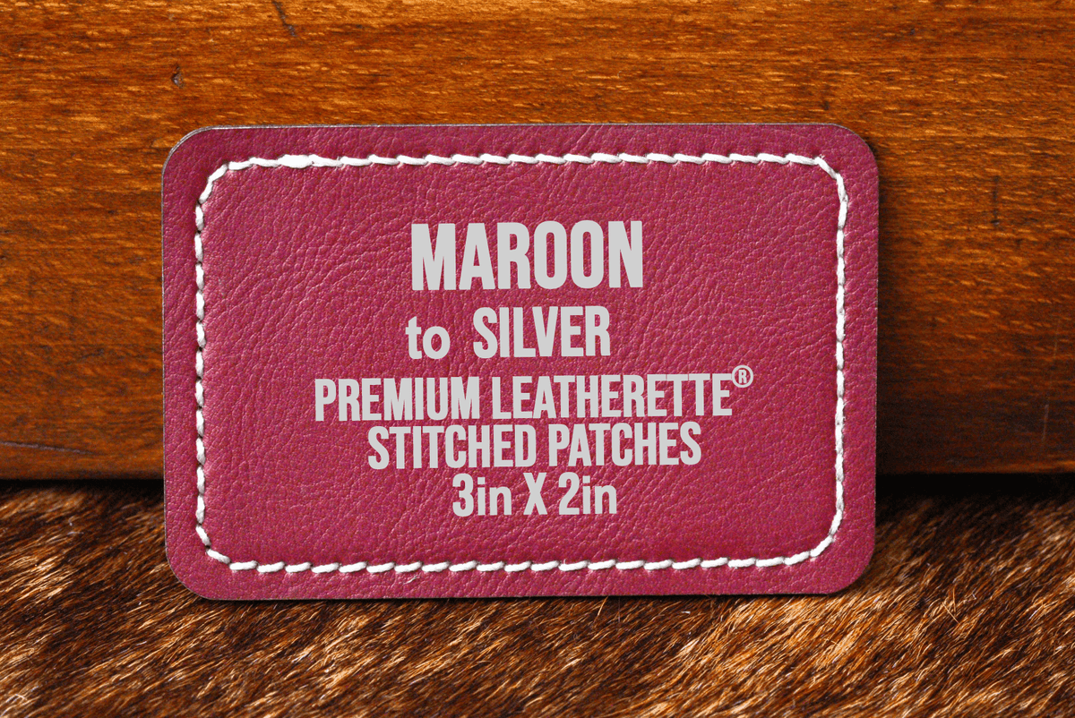 Stitched Premium Leatherette® Patches - 2"x3" Rectangle - #LoneStar Adhesive#