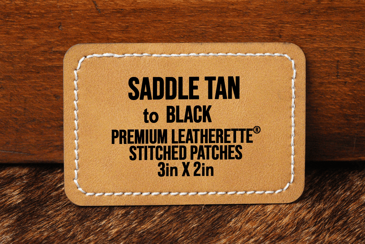 Stitched Premium Leatherette® Patches - 2"x3" Rectangle - #LoneStar Adhesive#