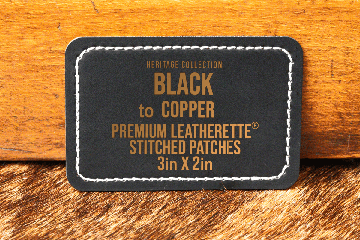 Stitched Premium Leatherette® Patches - 2"x3" Rectangle - #LoneStar Adhesive#
