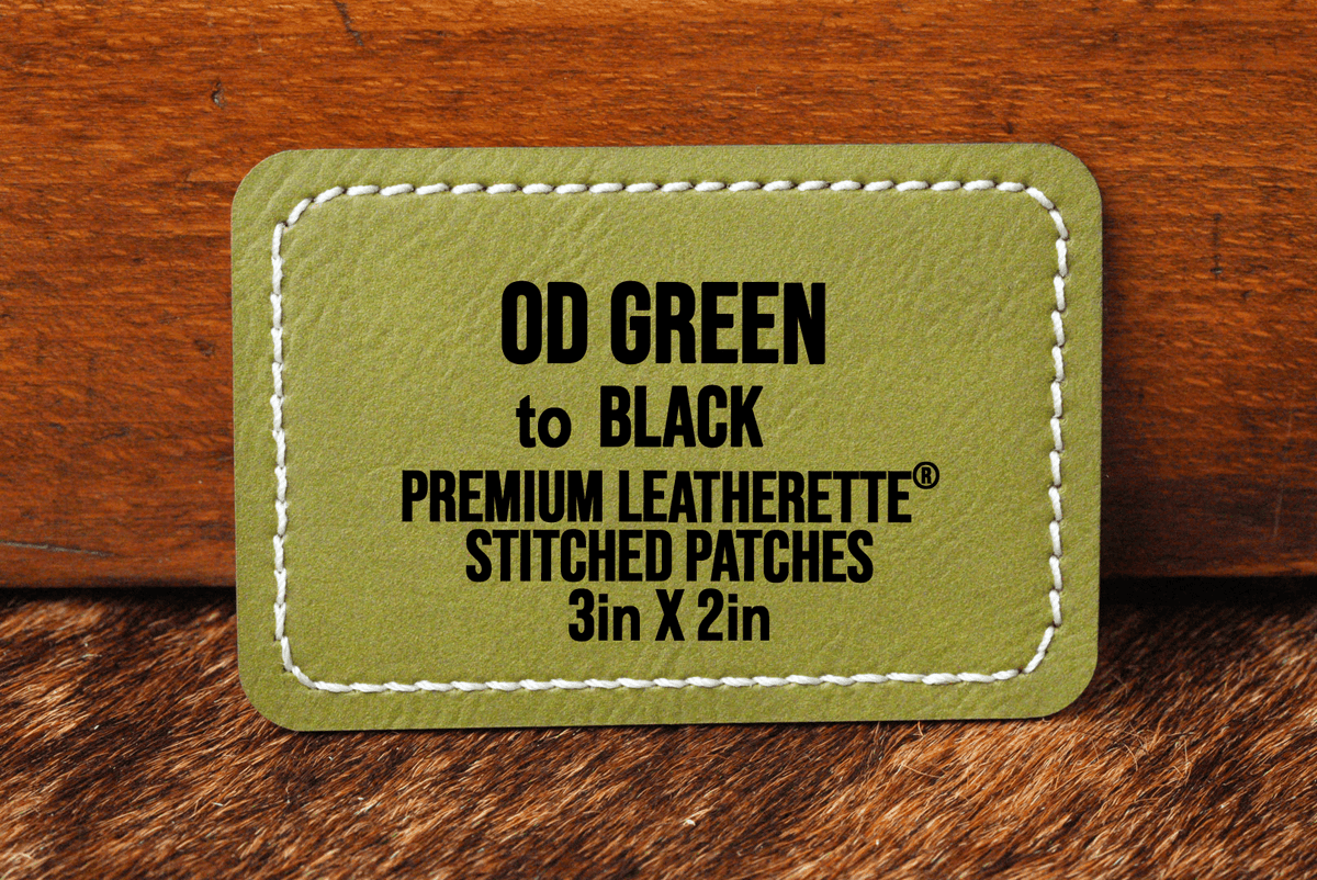 Stitched Premium Leatherette® Patches - 2"x3" Rectangle - #LoneStar Adhesive#