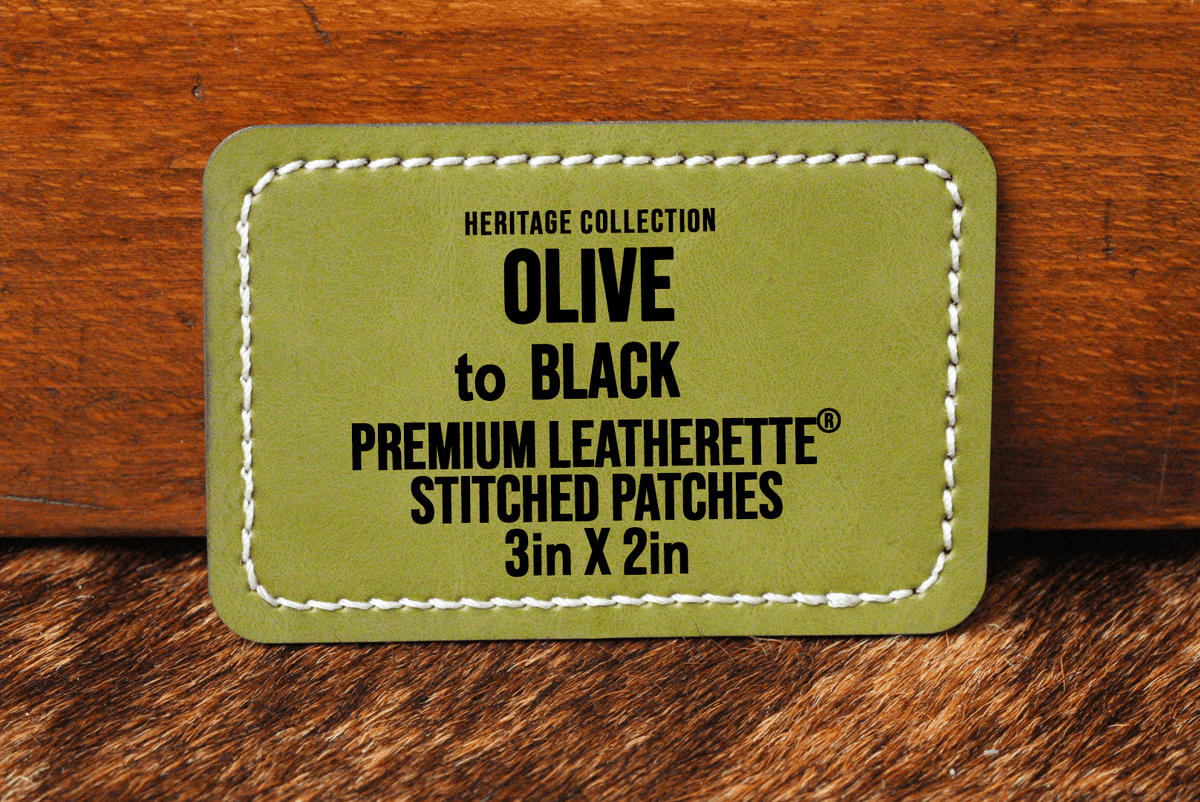 Stitched Premium Leatherette® Patches - 2"x3" Rectangle - #LoneStar Adhesive#