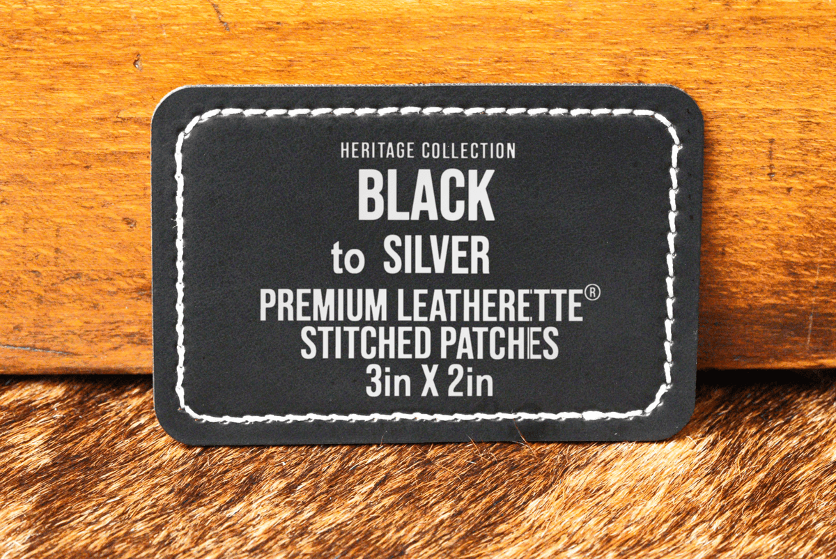 Stitched Premium Leatherette® Patches - 2"x3" Rectangle - #LoneStar Adhesive#