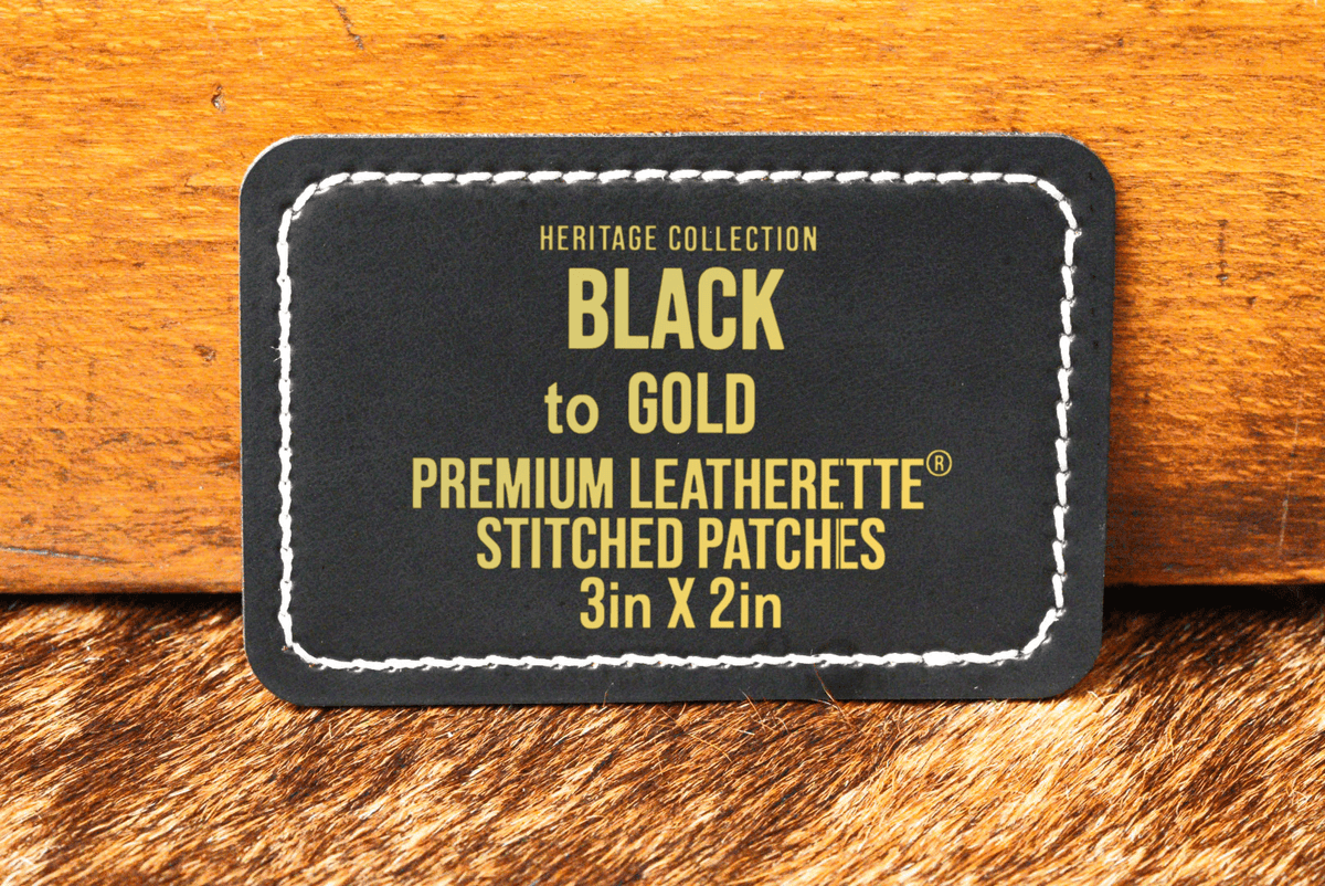 Stitched Premium Leatherette® Patches - 2"x3" Rectangle - #LoneStar Adhesive#