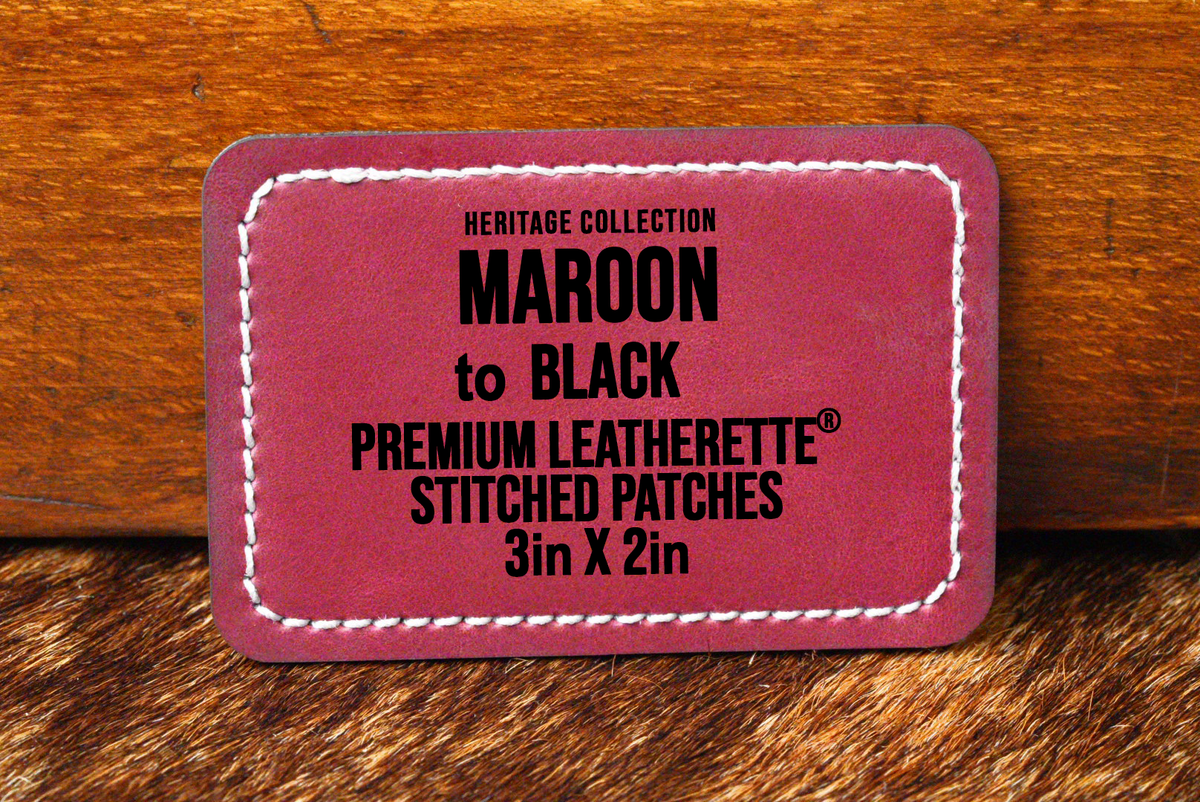 Stitched Premium Leatherette® Patches - 2"x3" Rectangle - #LoneStar Adhesive#