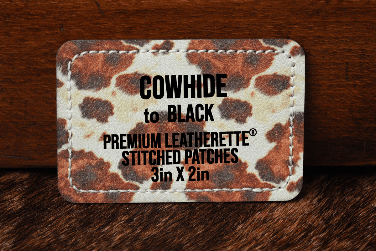 Stitched Premium Leatherette® Patches - 2"x3" Rectangle - #LoneStar Adhesive#