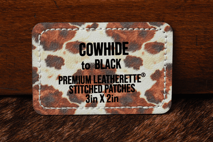 Stitched Premium Leatherette® Patches - 2"x3" Rectangle - #LoneStar Adhesive#