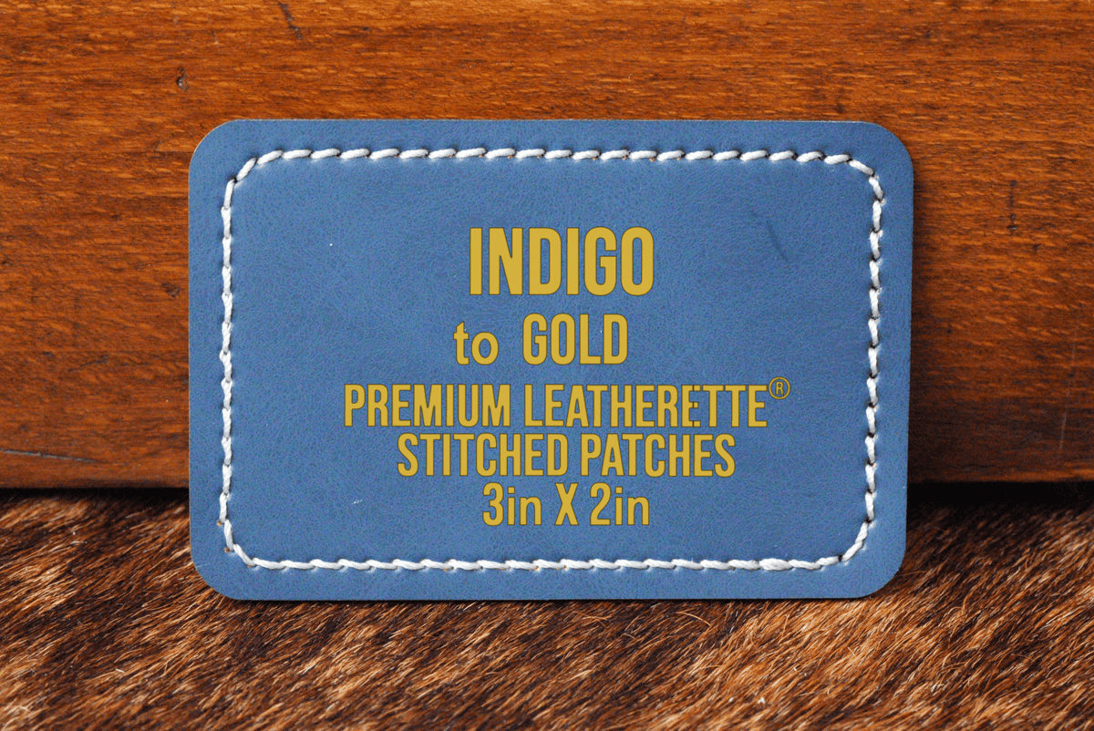Stitched Premium Leatherette® Patches - 2"x3" Rectangle - #LoneStar Adhesive#