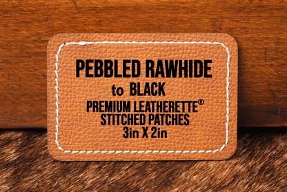 Stitched Premium Leatherette® Patches - 2"x3" Rectangle - #LoneStar Adhesive#