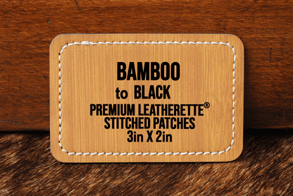 Stitched Premium Leatherette® Patches - 2"x3" Rectangle - #LoneStar Adhesive#