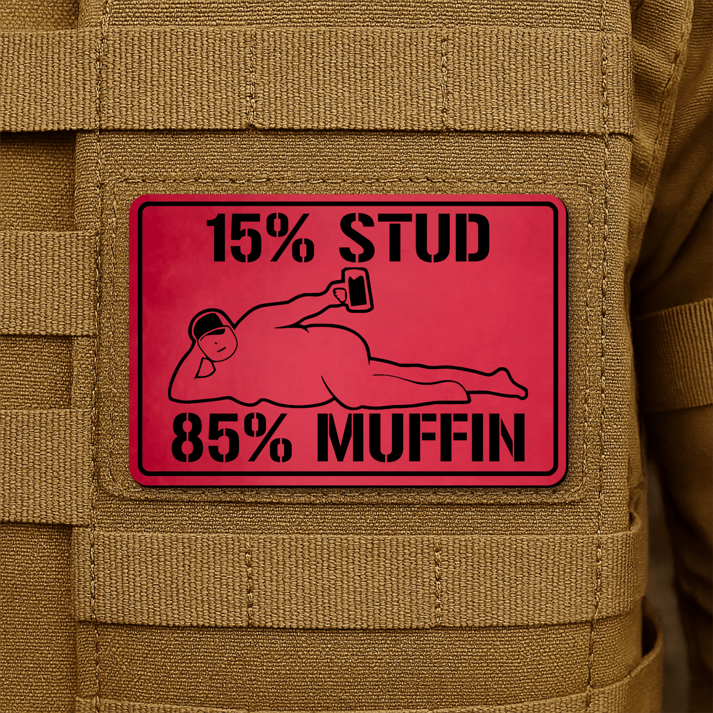 Stud Muffin Morale Patch 2"x3" Hook & Loop | Made in USA - LoneStar Adhesive