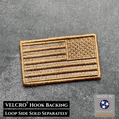 Subdued Coyote Brown American Flag VELCRO® Patch | Made in USA - LoneStar Adhesive