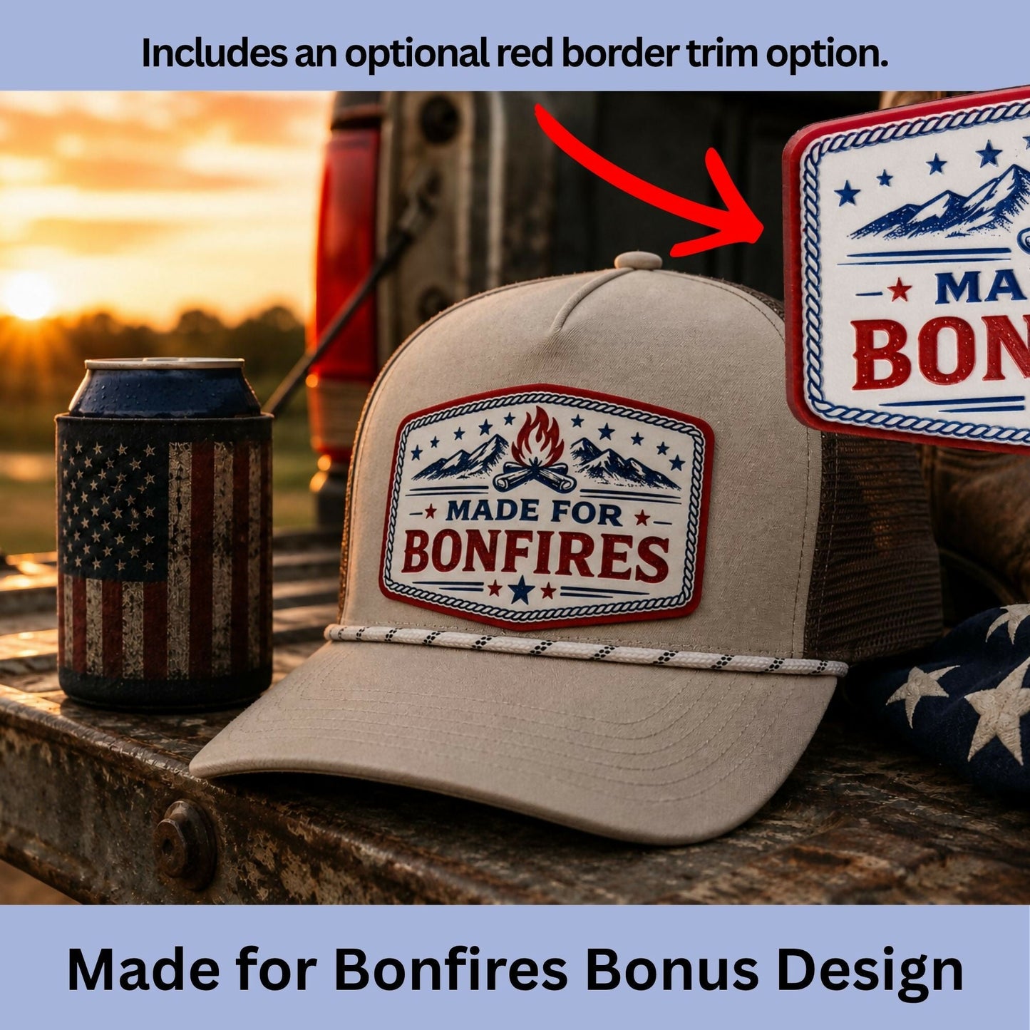 Summer Freedom Color Collection | Tri-Color Acrylic Patriotic Patch SVG Files - LoneStar Adhesive
