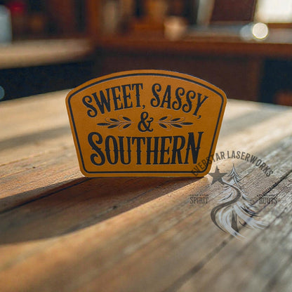Sweet, Sassy & Southern Leather Patch - LoneStar Adhesive