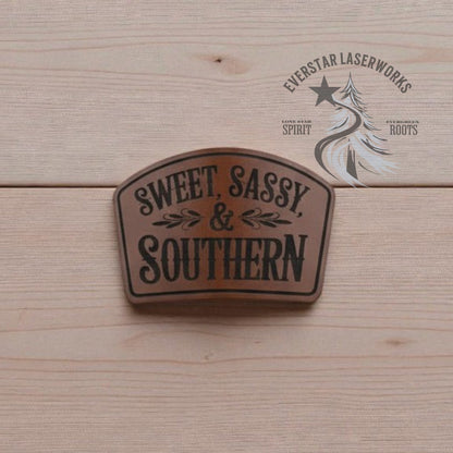 Sweet, Sassy & Southern Leather Patch - LoneStar Adhesive