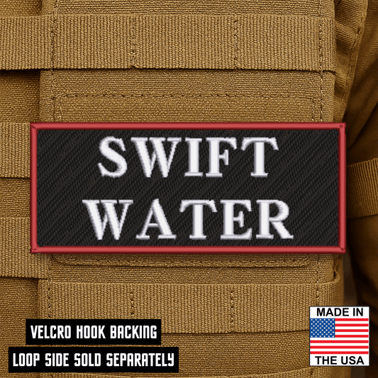 Swiftwater Rescue ID Plate Carrier Patch 2.5" x 6" Hook & Loop | Made in USA - LoneStar Adhesive