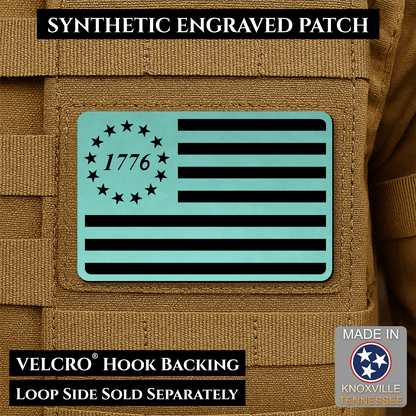 Tactical 1776 America 250th Flag Patch | Made in USA | VELCRO® Brand Hook Backing - LoneStar Adhesive